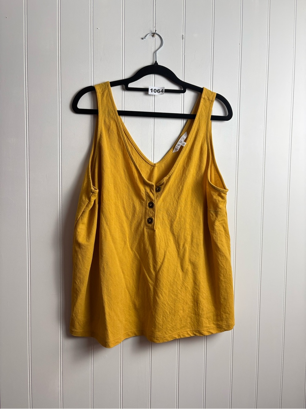 Cleo Mustard Yellow Cold Shoulder Top Size XL Casual Minimalist - Picture 2 of 6
